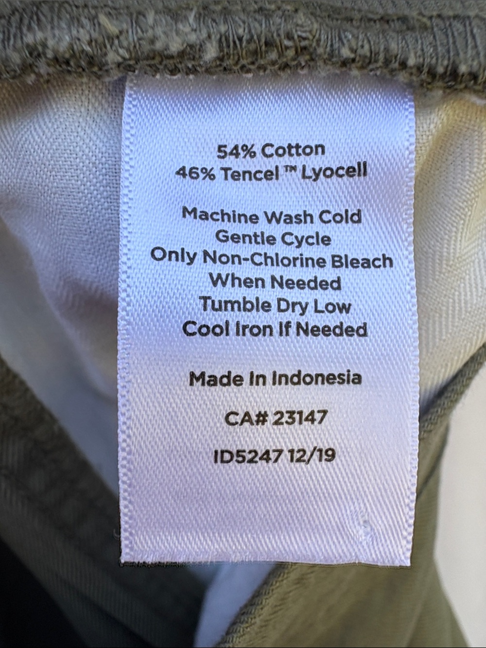 Talbots Olive Pull-On Drawstring Chinos - Picture 3 of 12